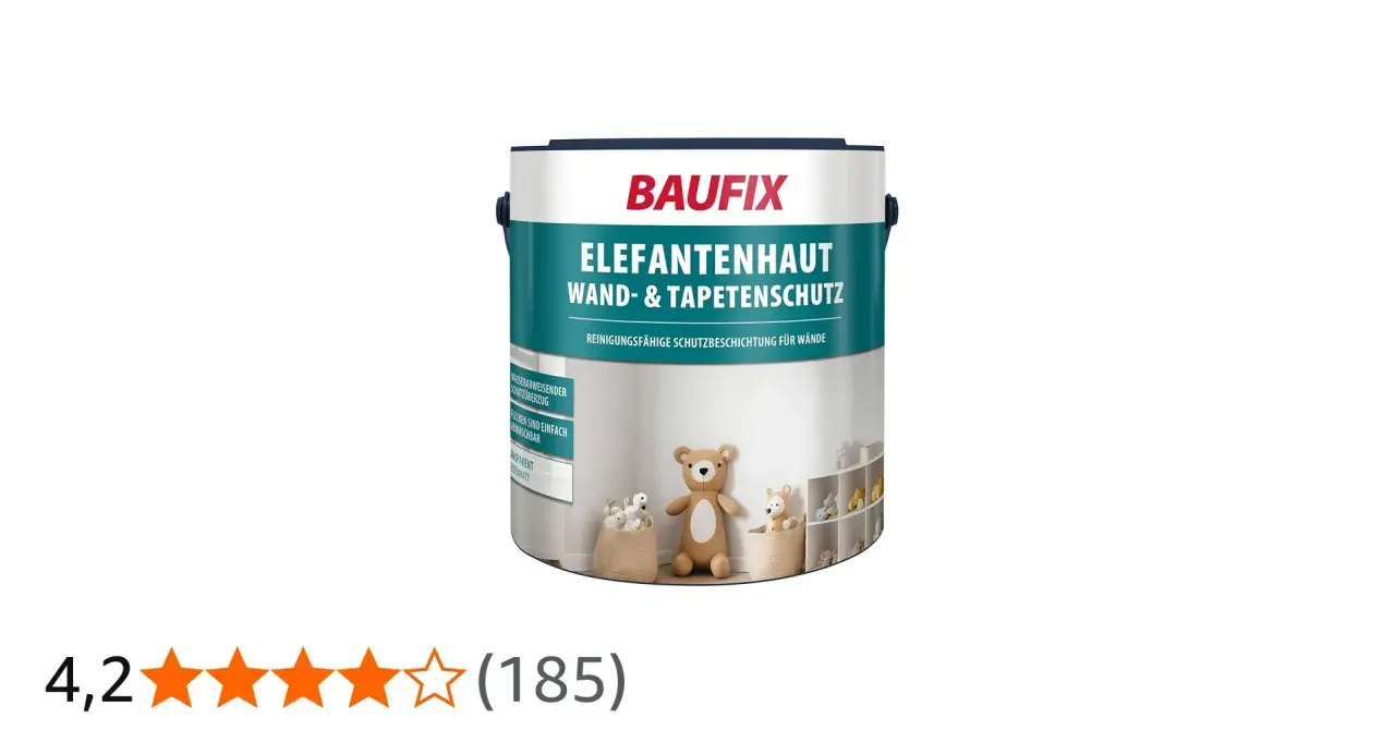 BAUFIX Elefantenhaut Wand- & Tapetenschutz: Reinigungsfähige Schutzbeschichtung für Wände. Ideal zum elefantenhaut streichen für strapazierfähige Oberflächen.