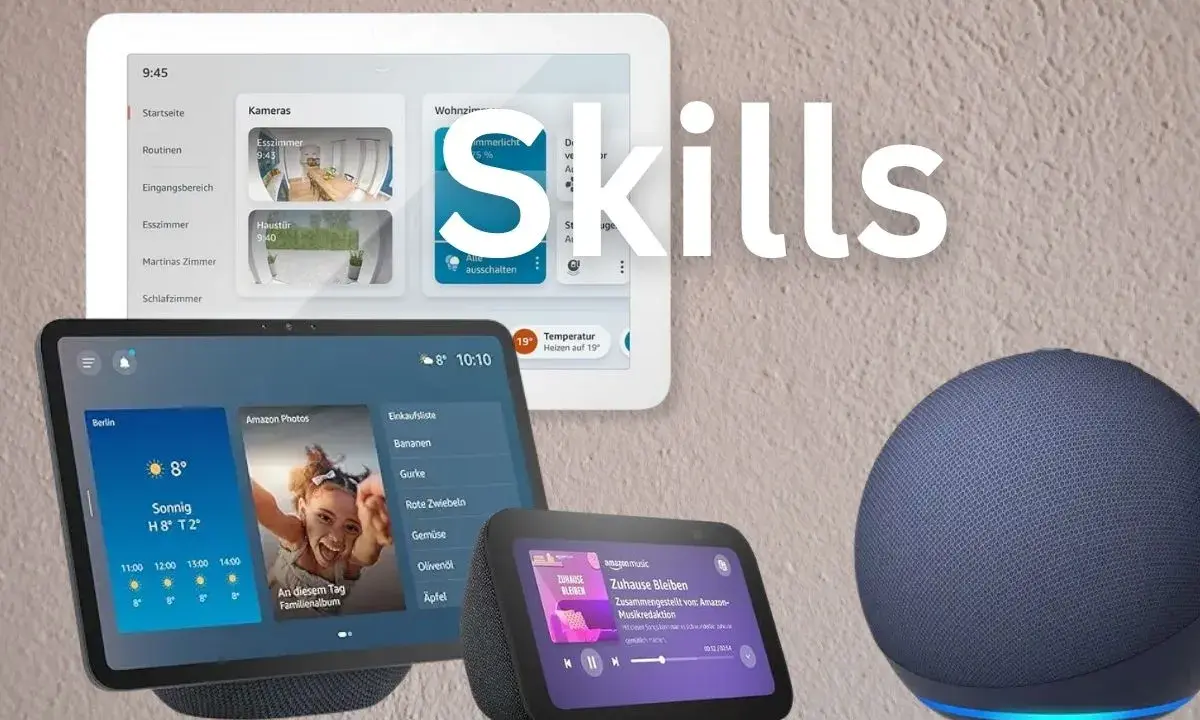 Alexa Skills auf Tablets und Echo-Geräten: Steuere dein Smart Home, sieh Fotos und höre Musik.