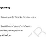 Mietaufhebungsvertrag zwischen Vermieter und Mieter. Dokument zur Beendigung eines Mietvertrags.