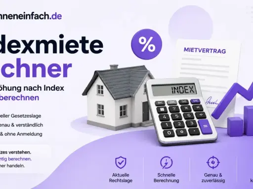 Indexmiete Rechner: Haus, Taschenrechner mit "INDEX", Mietvertrag & steigende Grafik. Berechnen Sie Mieterhöhungen nach Index und Kappungsgrenze einfach.