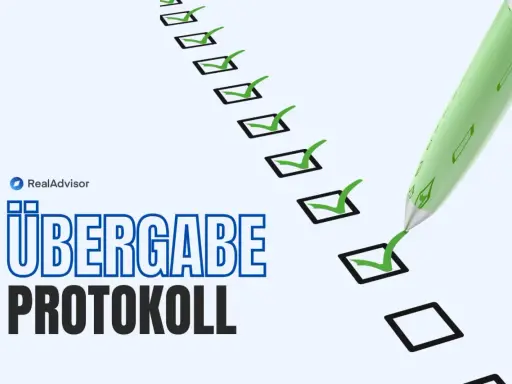 Übergabeprotokoll für die Vorabnahme der Wohnung. Ein grüner Stift setzt Häkchen auf einer Checkliste.