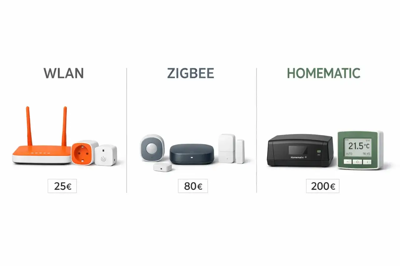 Smart-Home-Geräte für WLAN, Zigbee und Homematic. Die Zigbee-Geräte sind ideal für die Hausautomation.