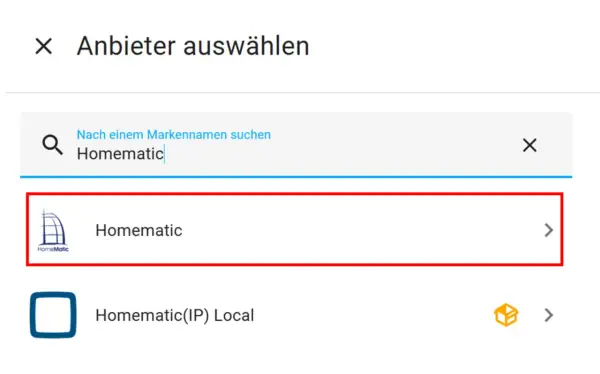 Homematic-Geräte für Google Home auswählen. Die Liste zeigt Homematic und Homematic(IP) Local.